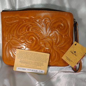 Patricia Nash Cassini Tooled Leather Wristlet